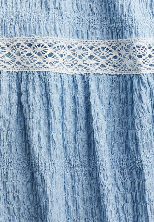 H&M - Textured jersey top - light blue