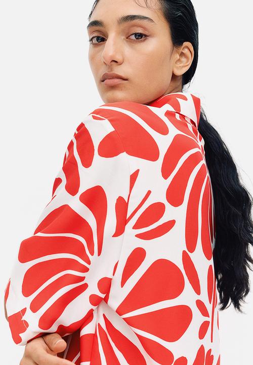 H&M - Patterned twill shirt - white/red patterned