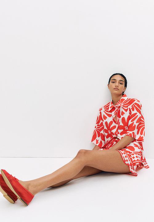 H&M - Patterned twill shirt - white/red patterned