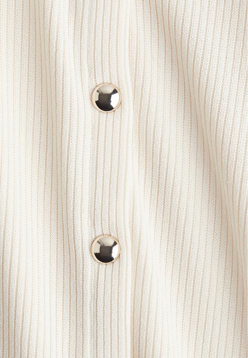 H&M - Ribbed jersey cardigan - cream