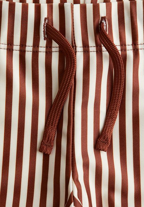 H&M - Printed swimming trunks - brown & white striped