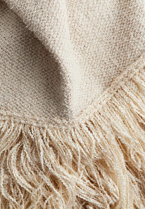 H&M - Fringe-trimmed knitted dress - beige