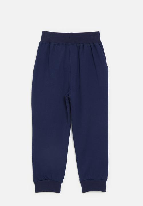 Pop Candy - Chenille embroidered spaceship joggers - navy blue