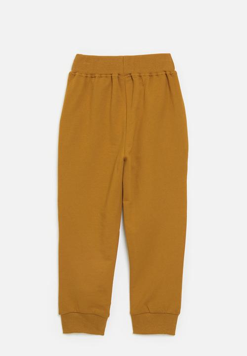 Pop Candy - Embroidered lion and tiger jogger pants - ginger