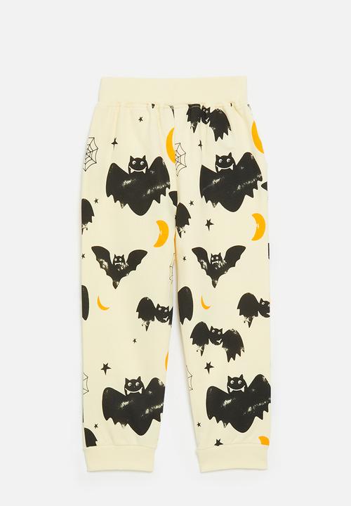Pop Candy - Bat all-over-print cuffed joggers - light yellow/multi