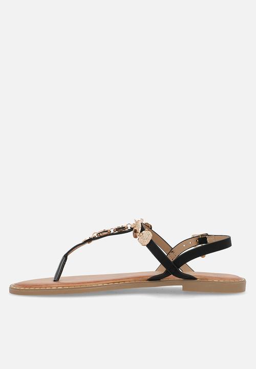 Miss Black - Honor 1 gold coin sandal - black