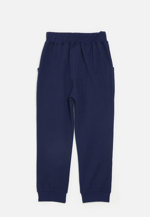 Pop Candy - Cuffed joggers with slogan - navy/multi/get ready