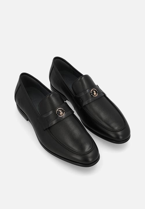 POLO - Circle trim penny loafer - black