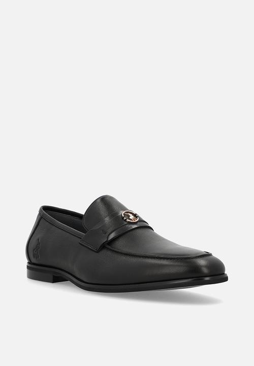 POLO - Circle trim penny loafer - black