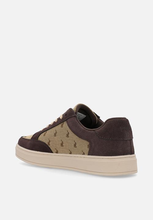 POLO - Colour block jacquard sneaker - stone & brown