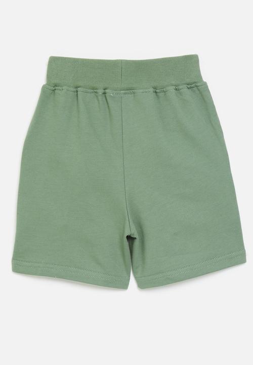 Pop Candy - Embroidered sweatshorts - army green/tractors