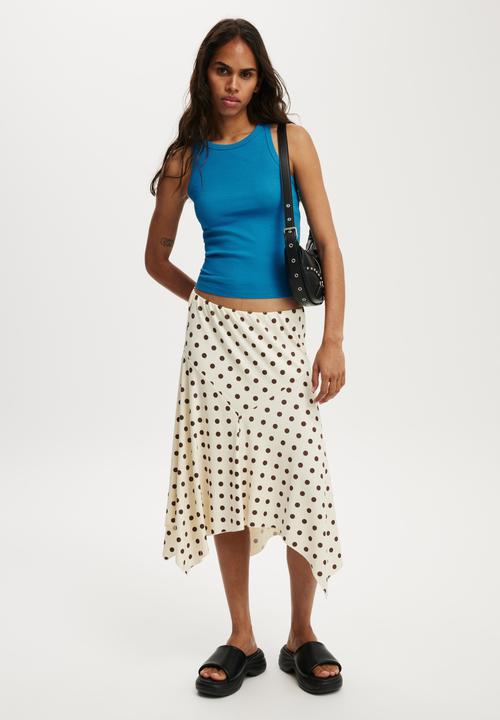 Cotton On - Goldie rib high neck tank - lapis lazuri