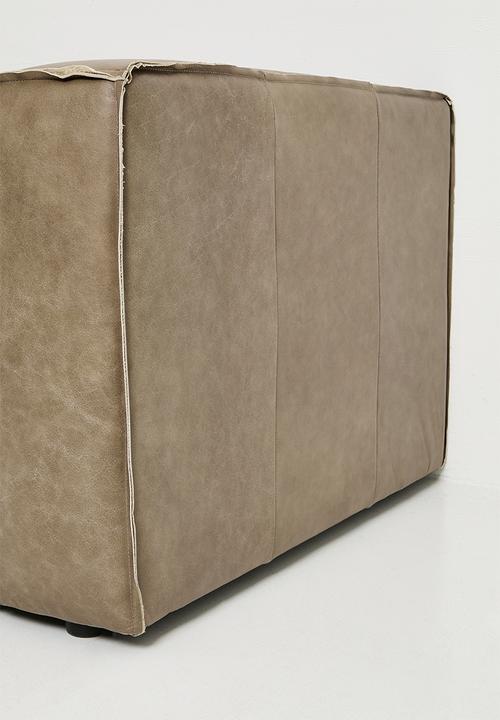 Sixth Floor - Seattle genuine leather 3 seater sofa - smoke