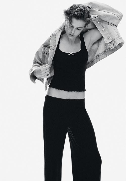 H&M - Pointelle jersey vest top - navy blue