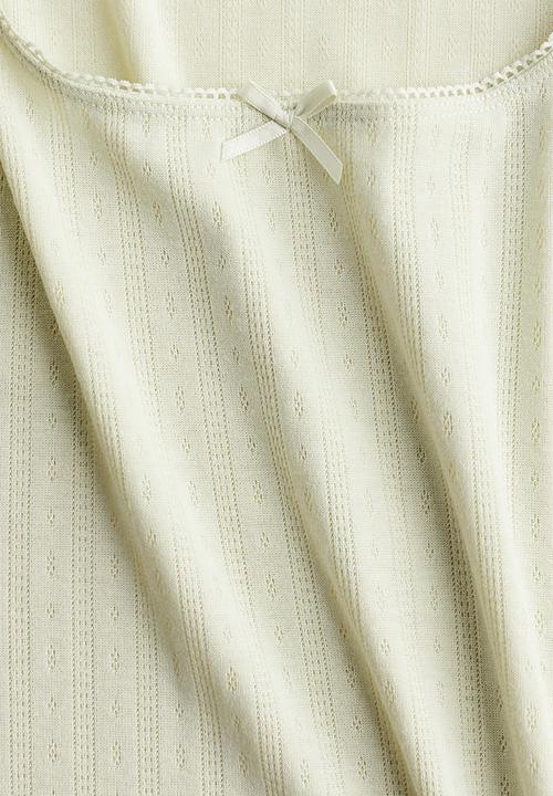 H&M - Pointelle jersey vest top - light green
