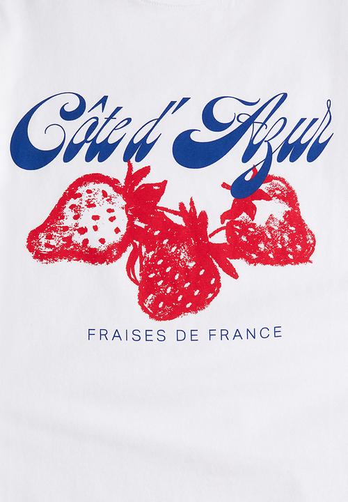 H&M - Printed t-shirt - white strawberries