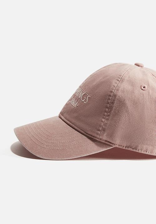 H&M - Motif-detail cotton cap - dusty pink & palm springs