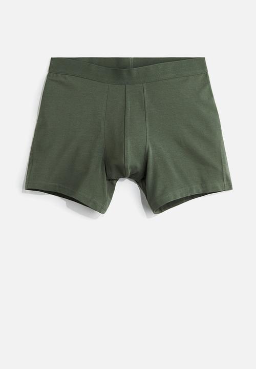 H&M - 3-pack mid trunks with lycra® - khaki green