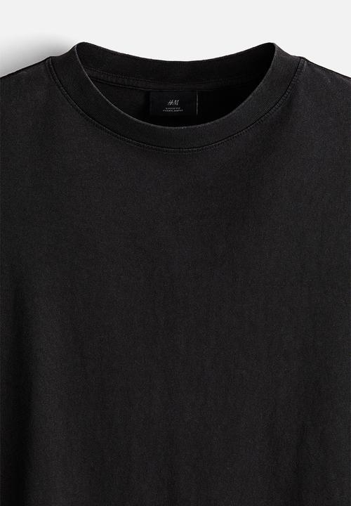 H&M - Loose fit washed t-shirt - black