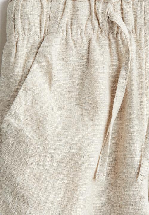 H&M - Linen-blend trousers - light beige