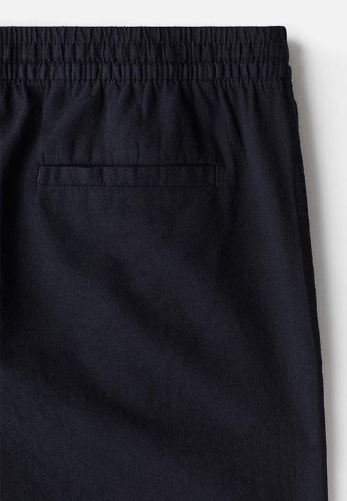H&M - Regular fit linen-blend shorts - blue