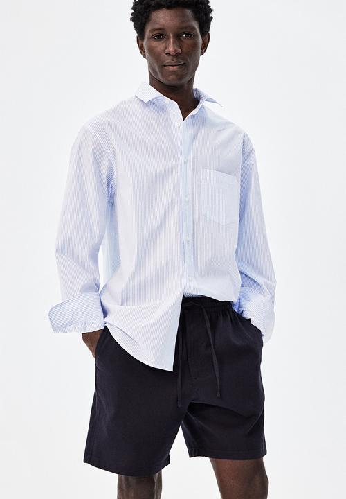 H&M - Regular fit linen-blend shorts - blue