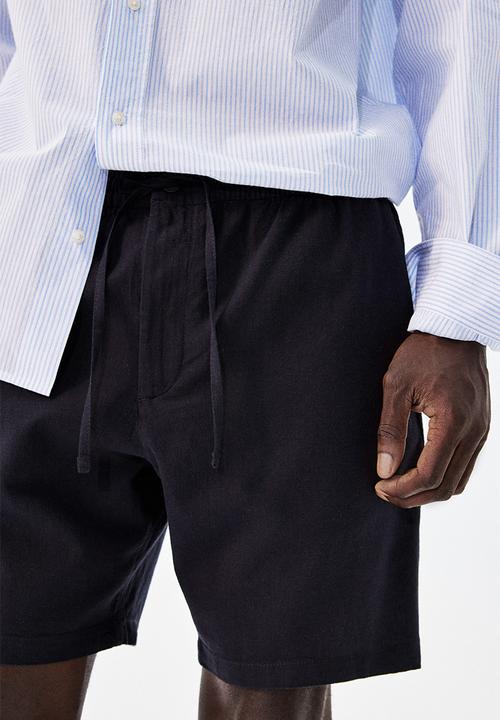 H&M - Regular fit linen-blend shorts - blue