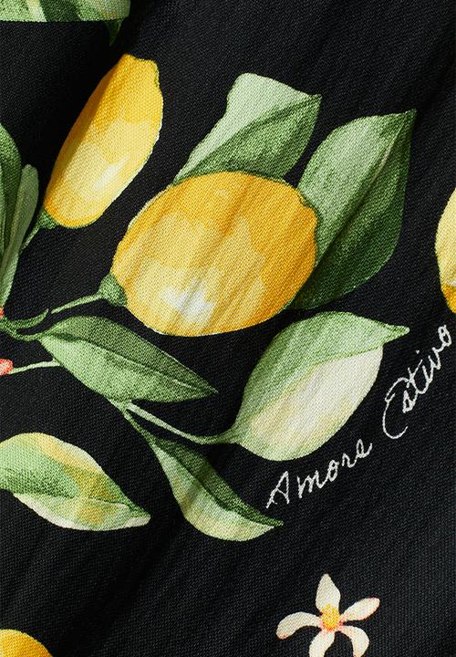 H&M - Shift dress - black lemons