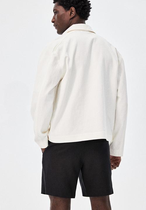H&M - Regular fit linen shorts - black