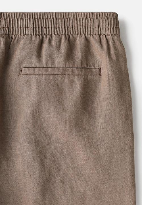 H&M - Regular fit linen shorts - dark beige