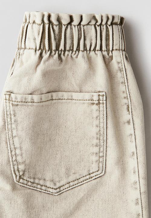 H&M - Loose fit denim shorts - pale denim green