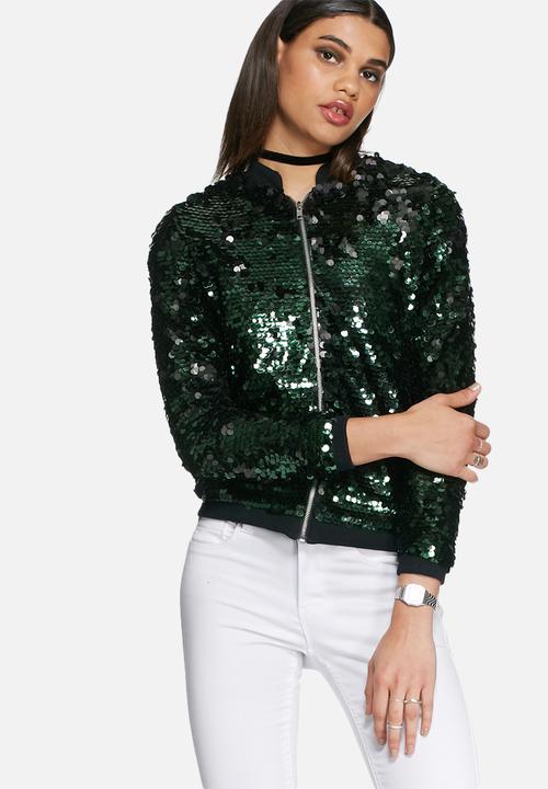 Sequin bomber green Daisy Street Jackets