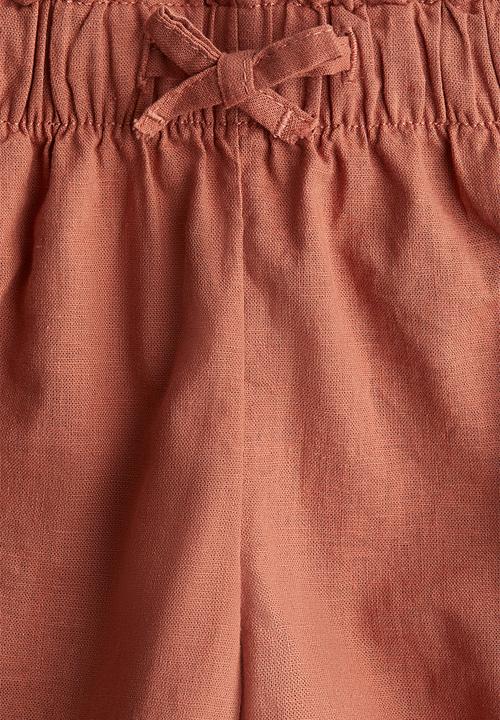 H&M - Linen-blend shorts - brick red