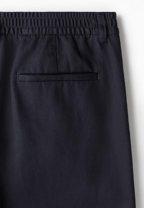 H&M - Regular fit lyocell-blend trousers - navy blue