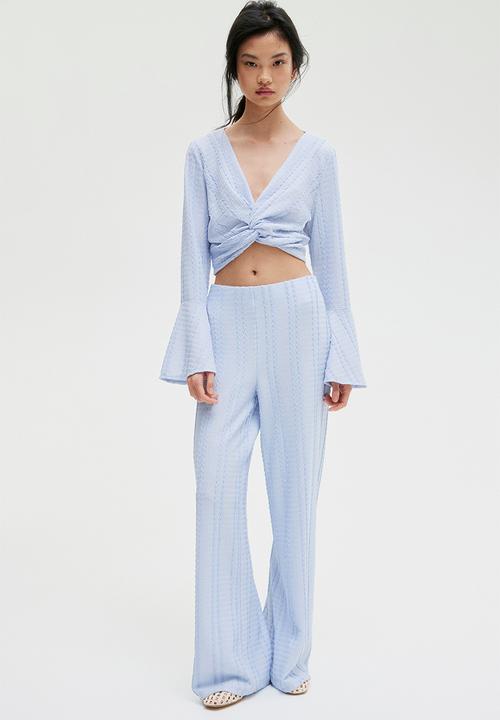 H&M - Lace jersey trousers - light blue