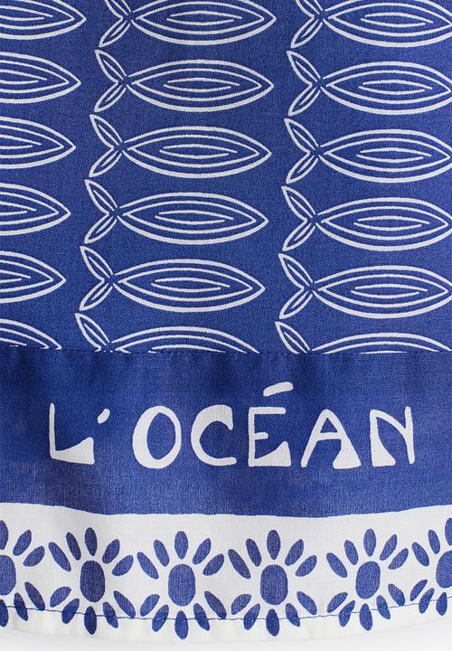 H&M - Printed drawstring shorts - blue/patterned 