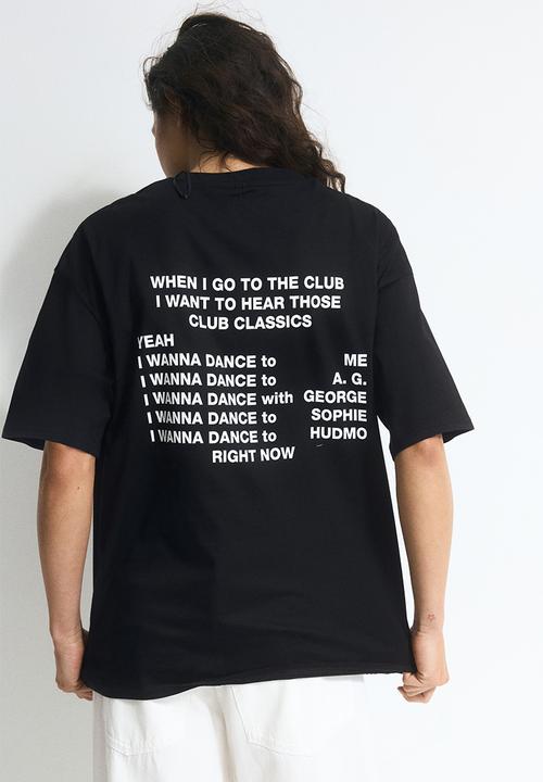 H&M - Oversized printed T-shirt - black charli xcx