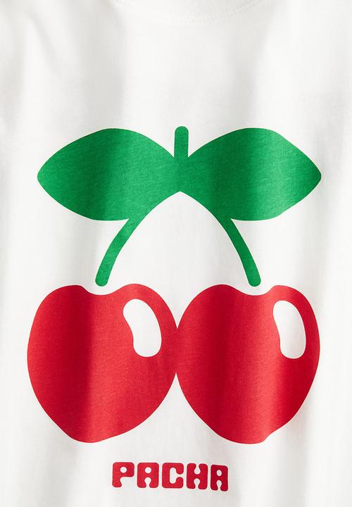 H&M - Oversized printed T-shirt - white pacha