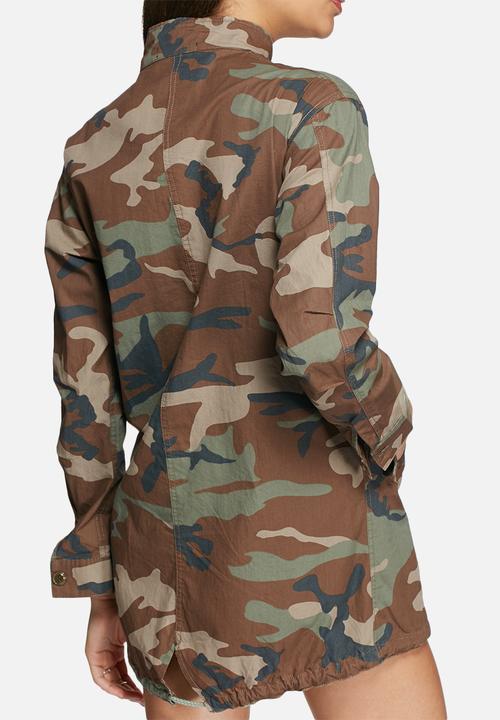Daisy Street - Long Lightweight Camo Parka