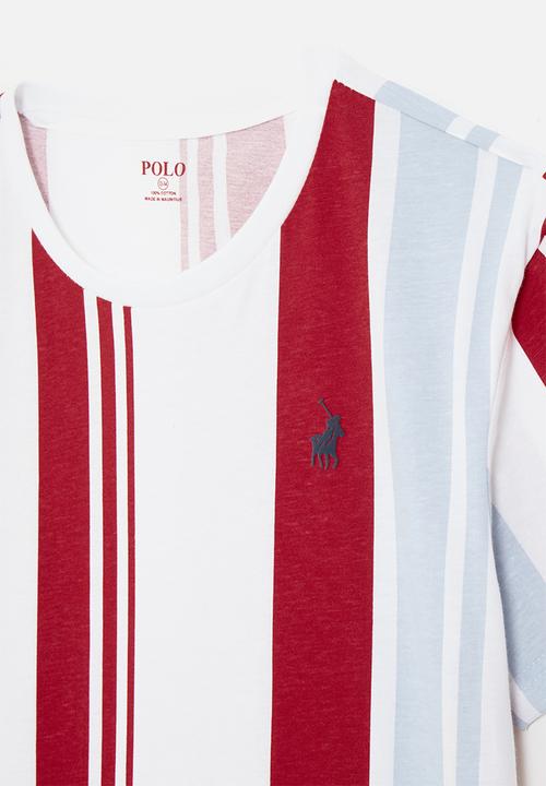 POLO - Boys liam vertical striped ss tee - red