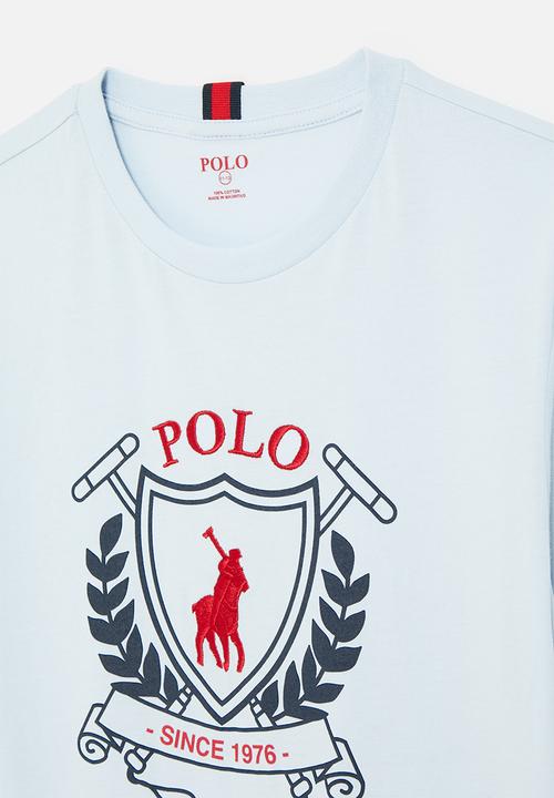 POLO - Boys cory crested ss tee - sky blue