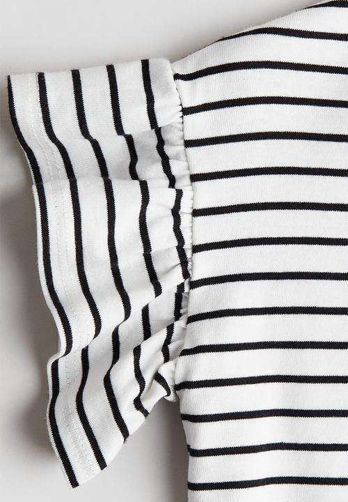 H&M - Cotton top - white/striped