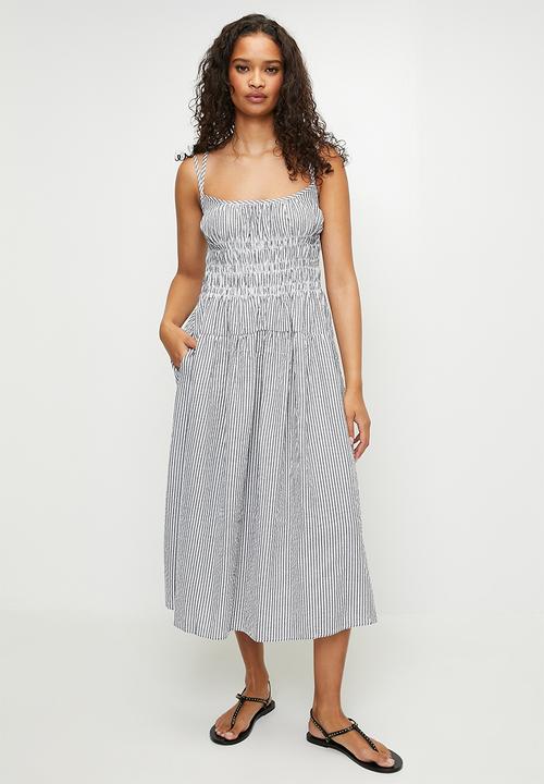 MILLA - Grey stripe sundress - grey stripe