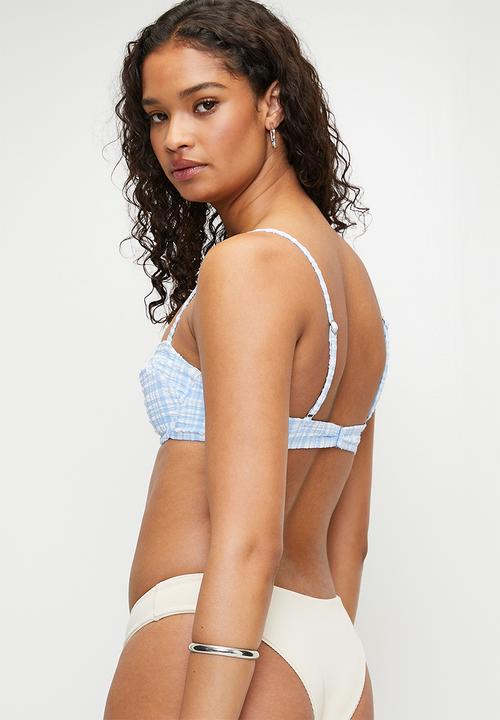 Cotton On - Thin Strap Balconette Bikini Top - Dutch Canal Check