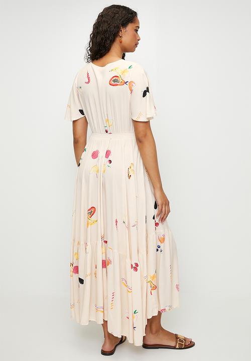 MILLA - Peach floral dress - Peach 