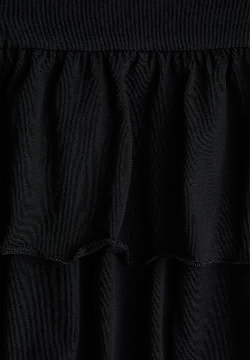 H&M - Tiered foldover-waist skirt - black