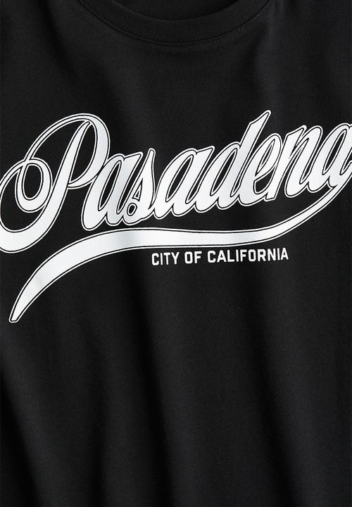 H&M - Printed t-shirt - black/pasadena