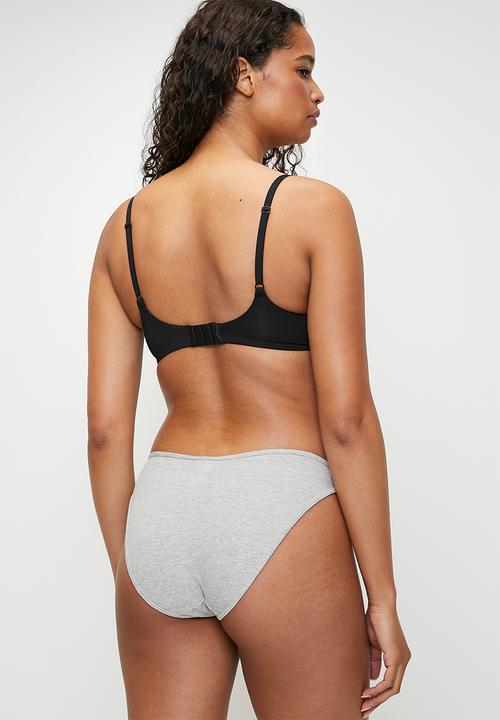 Cotton On - Organic Cotton Rib Bikini Brief - Grey Marle