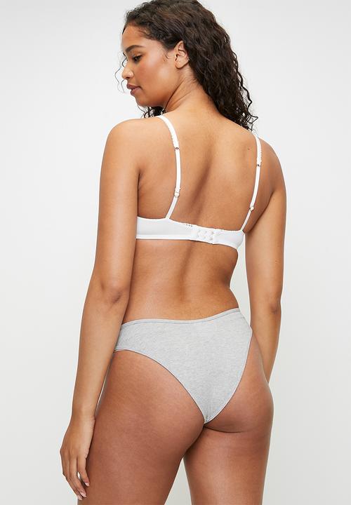 Cotton On - Organic Cotton Rib Cheeky Brief - Grey Marle