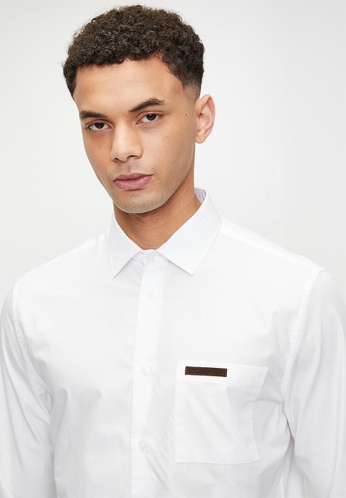 POLO - Fulu  pjc poplin long sleeve shirt - white
